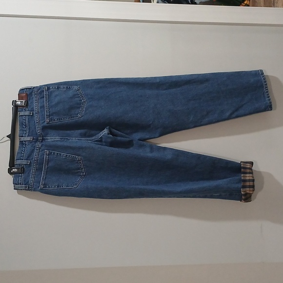 LL BEAN Blue Denim Jeans Flanel Lined, Relaxed Fit, Gentle Used, Sz 34x30 - Picture 3 of 3